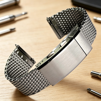Bracelet de montre haut de gamme en acier inoxydable, fin, 20*16mm, longueur réglable, maille milanaise conique élégante, avec boucle ardillon