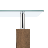 Meubles de salon table basse écologique en verre trempé rectangle moderne avec pieds en bois MDF