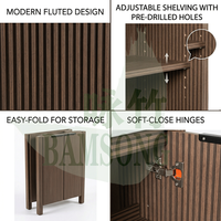 Meuble-lavabo pliable rainuré avec vasque, en stock entrepôt US, écologique, montage rapide, pour salle de bain