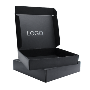 Custom Logo Corrugated Cardboard Matte Black Shipping Boxes Folding Mailer Box