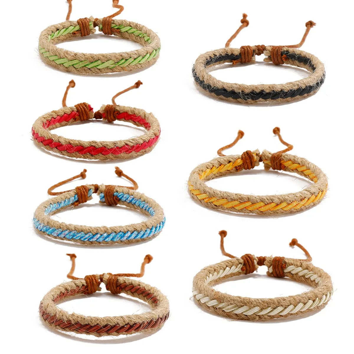 Mens Braided Wax Cord Leather Bracelets Set for Women Cool Boho Ethnic Tribal Cuff Wrap Bracelet Handmade Wrist Adjustable