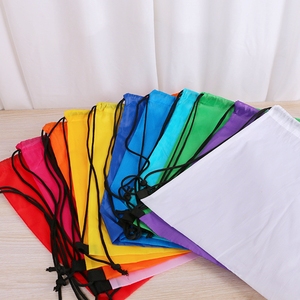 Promotional Custom Logo Practical 210D Polyester Waterproof Drawstring Gym Bags / Sport Drawstring Backpack