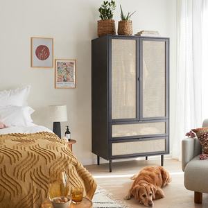 Armoire de rangement moderne en rotin véritable avec tiroirs, combinaisons multiples, pour les jouets et les vêtements des enfants, pour la chambre à coucher, la villa - Product Image 4