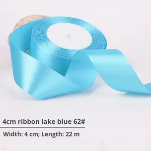 ริบบิ้นโพลีเอสเตอร์เคลือบฟอยล์สีทองสองด้าน ขนาด 4 ซม. สำหรับตกแต่งดอกกุหลาบ DIY ผ้าซาตินห่อเค้ก ริบบิ้นคริสต์มาส - Product Image 5