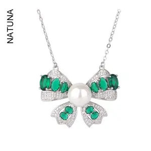 Natuna уникальные модные ювелирные изделия ожерелье 925 Серебряная бабочка кулон ювелирные изделия подарок для женщин ожерелье