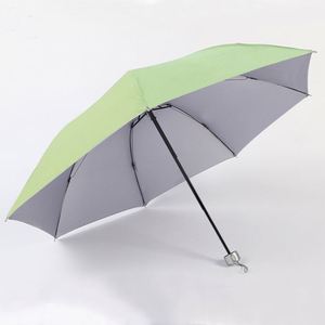 Wholesale Protection Gifts Printing LOGO Three-<b>Fold</b> Umbrella 7-Ribbon Silver Glue Sun Protection Gifts Low Price Umbrella - Product Image 2