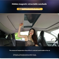 Pare-soleil de voiture rétractable de luxe de troisième génération pour Tesla Model Y, pare-soleil de toit en maille, pare-soleil de pare-brise en aluminium, pare-soleil de voiture silencieux