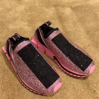 Baskets Portofino Haut de Gamme Incrustées de Diamants Gabbana, Chaussures de Luxe Brillant à Contraste DG pour Homme, Chaussures Décontractées