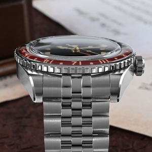 Montre de plongée automatique mécanique vintage 20 ATM en acier inoxydable 316L avec logo personnalisé, faible MOQ, saphir, GMT pour hommes - Product Image 4
