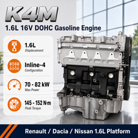 Ensemble moteur essence fiable 1.6L Inline-4 K4M 16V DOHC pour Renault Mégane Clio Dacia Sandero Logan 70-82kW Moteur complet