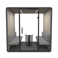 Cabine téléphonique acoustique mobile moderne, insonorisée, silencieuse, modulaire, pour bureaux, coworking, hôtels, avec éclairage LED, directement de l'usine