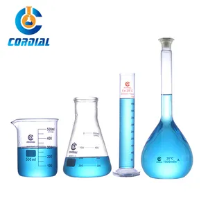 CORDIAL Los fabricantes de cristalería de laboratorio producen varios tamaños de vasos de precipitados cilindros de medición de matraces cónicos, etc.