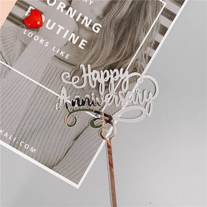 ¡Venta caliente acrílico '<span class=keywords><strong>Feliz</strong></span> aniversario' Cake Topper para boda Año Nuevo Día del Padre Día de San Valentín Decoración para Navidad también! - Product Image 6