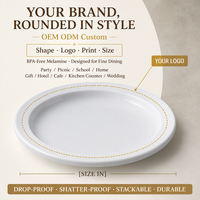 Assiette de service ronde en mélamine blanc jade de 10 pouces, personnalisable OEM/ODM, résistante aux chocs et empilable, pour plats principaux de fête