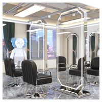 Miroir LED pleine grandeur avec lumières à intensité variable Lumière froide et chaude HD Diverses formes Miroir à double usage