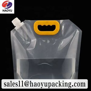 Borsa per beccuccio trasparente pieghevole in puro sacchetto per acqua trasparente 1L 2L 5L 10L porta da viaggio porta borsa per acqua con tappo di grandi dimensioni - Product Image 6