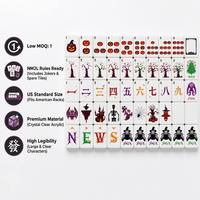 Nuevas fichas de mahjong europeas y americanas de lujo, acrílicas, de 160 piezas, multicolor, pintadas a mano, para reuniones familiares y entretenimiento.