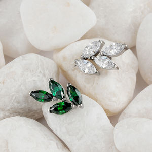 Droit Grand Ti-6AL4V-ELi ASTM F-136 IMPLANT GRADE Titane 16G Marquise CZ Feuille Top Ends <span class=keywords><strong>Oreille</strong></span> <span class=keywords><strong>Piercing</strong></span> Bijoux - Product Image 6