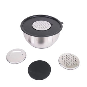 Grote stapelbare moderne fruitsaladekom/voedselbewaarbak/deegkneedkom van roestvrij staal met deksels (1-5QT) - Product Image 5