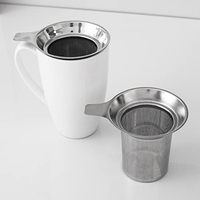Infuseur à thé en maille d'acier inoxydable avec poignée Passoire à café réutilisable ménagère en métal Filtre à thé en vrac
