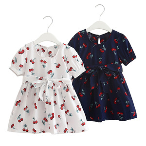 Vendita calda estate vestito da bambina con manica corta stampa ciliegio vestito da festa del bambino <span class=keywords><strong>per</strong></span> neonato - Product Image 2