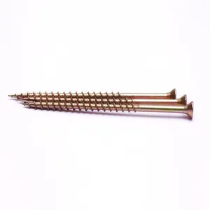 Galvanised single line tornillo type flat head anti-slip self-tapping chipboard screw