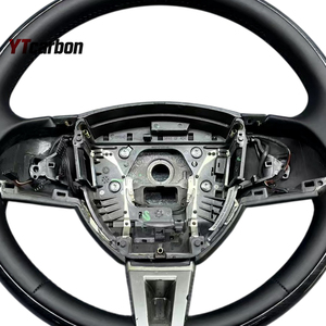 YTcarbon pour <span class=keywords><strong>XK</strong></span> <span class=keywords><strong>XK8</strong></span> X150 06+ Pièces automobiles Accessoires intérieurs de voiture Style vintage Volant en cuir et bois personnalisé - Product Image 6