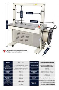 Machine d'emballage multifonctionnelle automatique électrique MH-301 pour sangles en plastique PP, machine à cerclage de cartons - Product Image 6