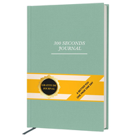 Diario de Gratitud de Tapa Dura con Tela, Diario con Preguntas para Reflexión, Mindfulness, Autocuidado, Pensamiento Positivo, 300 Segundos, Regalo, PP Saddle A5