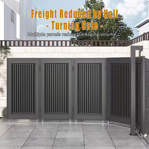 Porte mobile électrique moderne à <span class=keywords><strong>angle</strong></span> <span class=keywords><strong>droit</strong></span> de 90 degrés, coulissante, pour villa, cour et entrée de maison auto-construite en milieu rural - Product Image 4