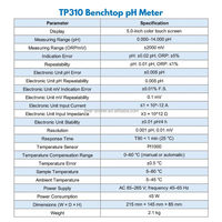 Meilleur prix - pH-mètre de laboratoire TP310 - Testeur de valeur de pH de précision - pH-mètre de table - pH ORP mV-mètre avec support d'électrode