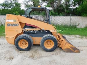 Used Case Loader Model SR200 <b>Skid</b> <b>Steer</b> Loader with Sweeper Attachment Bucket in Good Condition <b>for</b> <b>Sale</b> - Product Image 5