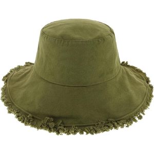 Frayed Bucket Hat Unisex 100% Cotton Wide Brim <b>Beach</b> Outdoor Summer Headwear - Product Image 1
