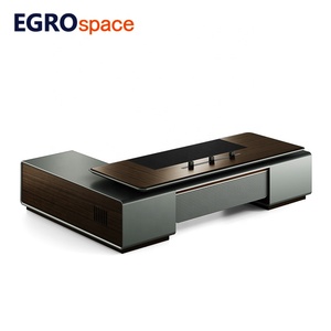 Esgospace sang trọng quản lý văn phòng đồ nội thất bàn thiết kế hiện đại Ông Chủ bằng gỗ giám đốc L hình bảng điều hành - Product Image 6