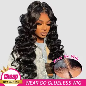 Glueless Wigs Human Hair Easy Wear Go Lace Front Wigs Pre Cut Lace Ready To Go Full HD Lace Frontal Water Wave Wig