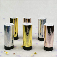 Canon à Confettis Torsadé Effet Miroir 3 Couleurs 11cm, Direct Usine, Écologique, Confettis Ronds en Aluminium pour Fêtes et Célébrations