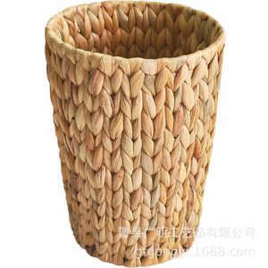 Cesta de Almacenamiento Tejida a Mano, Redonda, Color Caqui, Tipo Vertical, para Uso en Sala de Estar, Dormitorio y Hogar - Product Image 1