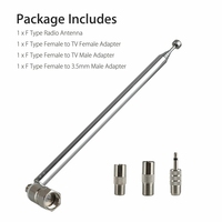 1 ensemble d'adaptateurs d'antenne radio DAB FM télescopiques, récepteur HiFi AV, antenne mini-système, longueur 750 mm, 7 sections, universel