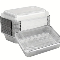 Barquettes en aluminium jetables de 2,25 lb, contenants alimentaires en aluminium, barquettes en aluminium pour la restauration à emporter, contenants alimentaires en aluminium avec couvercle