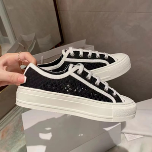 Top Quality Flat Designer Sneakers Women Fashion Cloth Shoes Breathable Mesh Fabric Women Casual Shoes Walking Style Shoes Man - Product Image 1