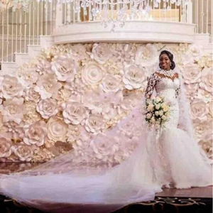 White Mermaid Wedding Dress Sweetheart Neckline Lace Embroidered Vintage Bridal Gown Long Train Formal Bride Dress - Product Image 5