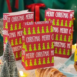 Meilleures ventes de sacs cadeaux en papier de Noël, sacs shopping en papier personnalisés avec logo, sacs en papier kraft brun et blanc bon marché - Product Image 1