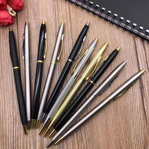 Hot Multi Color Custom Logo Rotating Metal Ballpoint Smooth Writing Oil Ink Pen for Hotel Business Promotional <b>Gift</b> - Product Image 1