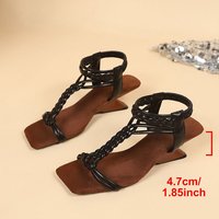 F3165-13 Nouvelles sandales de plage décontractées à talon compensé tissé pour femmes, style européen et américain, grandes tailles