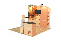 Mur d'images portable personnalisé de 3 m en tissu tendu imprimé par sublimation, avec cadre en aluminium, pour stand photo et salon professionnel