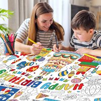 Affiche géante à colorier pour enfants - Joyeux anniversaire - Nappe en papier éducative 30x300cm