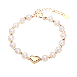 Manufacturer's Direct Supply Zhuji 6mm Heart-Shape Freshwater Jewelry Handmade Simple Temperament Fashion <b>Charm</b> <b>Bracelets</b> - Product Image 5