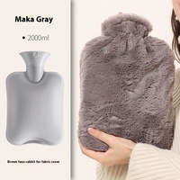 Bouteille d'eau chaude en peluche lapin grande capacité, chauffe-mains en PVC longue durée, pour bébé et adulte