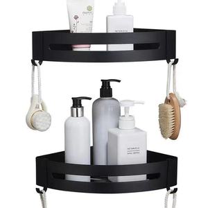 Royal Stan Aluminum Corner <b>Shelf</b> Wall Mounted Bathroom Storage Rack Multi Layer 20kg Load Capacity Fan Shaped With <b>Hook</b> - Product Image 5