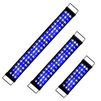 Lampe LED réglable pour aquarium, blanc et bleu, avec supports extensibles, 2 modes d'éclairage pour aquariums plantés